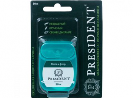 Межзубная нить (с фтором и мятой) PresiDENT